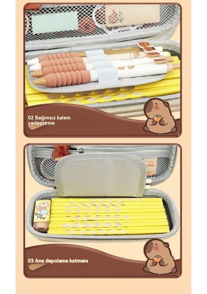 Sevimli Yaratıcı Kire Dayanıklı Büyük Kapasiteli Kapipala 3D Stereo Kırtasiye Kutusu (Yurt Dışından)