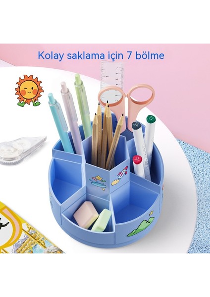 Çok Fonksiyonlu Masaüstü Ofis Depolama Yaratıcı Dönen Kalem Varil (Yurt Dışından)