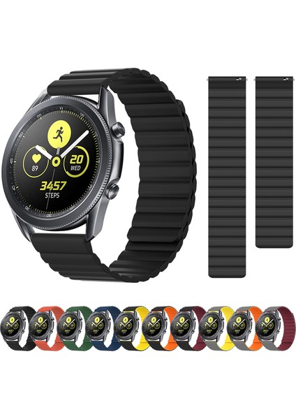 Silikon Kordonlu Saat 20MM Siyah (Yurt Dışından)