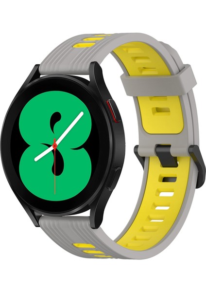 Samsung Galaxy Watch 4 40MM Gri+Sarı Için Silikon Watch Band (Yurt Dışından)
