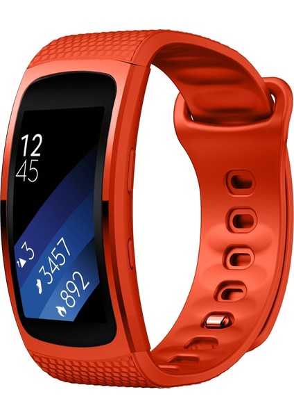 Samsung Gear Fit2 Pro Silikon Kordonlu Saat Için, Boyut: S Turuncu (Yurt Dışından)
