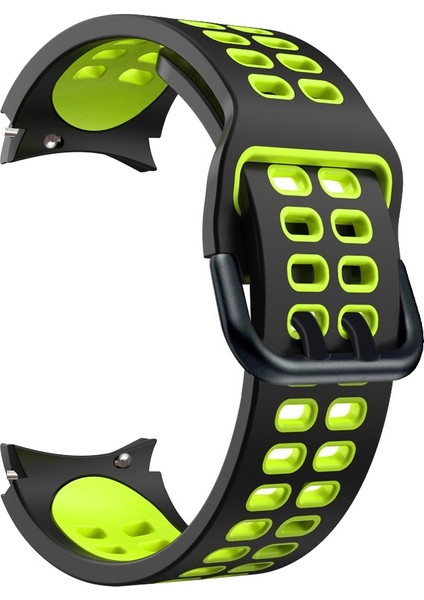 Samsung Galaxy Watch4 Için Silikon Kayış 40MM / 44MM Siyah Limon Yeşili (Yurt Dışından)