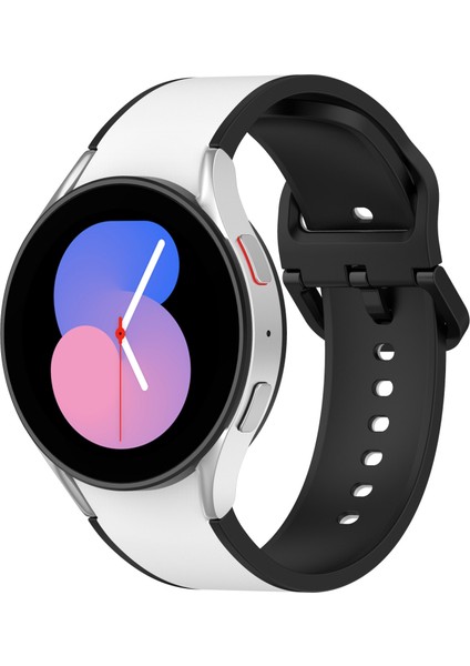 Samsung Galaxy Watch4 Classic 46MM / Watch4 44MM Beyaz Siyah Için Kayış (Yurt Dışından)