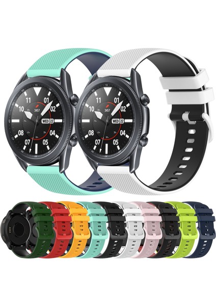 Samsung Galaxy Watch3 45MM Beyaz+Siyah Için Silikon Saat Bandı (Yurt Dışından) fırsatları