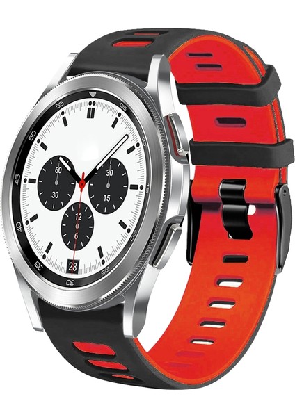 Samsung Galaxy Watch 4 Clic 42MM Siyah+Kırmızı Için Silikon Watch Band (Yurt Dışından)
