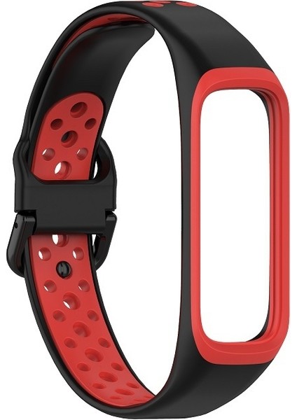 Samsung Galaxy Fit 2 Siyah Kırmızı Için Silikon Watch Band (Yurt Dışından)