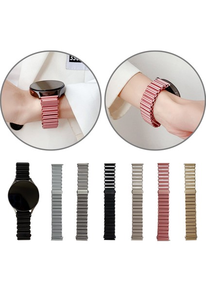 Samsung Galaxy Watch 7/6/5 Gümüş Için Zincir Metal Saat Kayışı (Yurt Dışından)