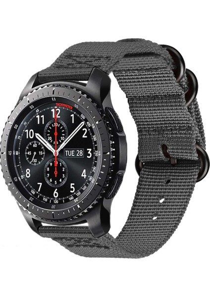 Naylon Üç Halkalı Kayış For Galaxy Watch Active 2 20MM Samsung Galaxy Watch Active 2 20MM / Gear S3 Gri (Yurt Dışından)