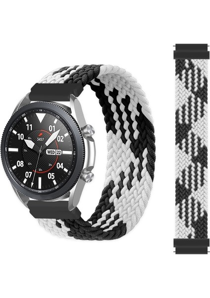 Samsung Galaxy Watch Active Kordonlu Saat Için, Boyut: 125MM Siyah Beyaz (Yurt Dışından)