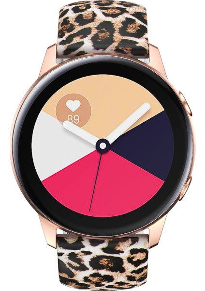 Samsung Galaxy Watch Aktif Kahverengi Leopar Için Silikon Kordonlu Saat (Yurt Dışından) modelleri