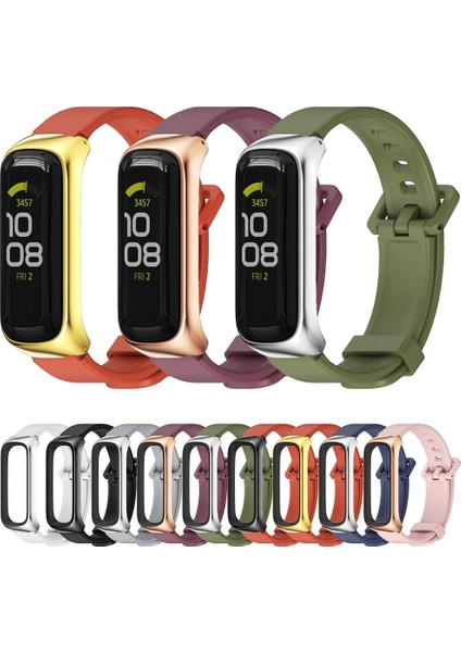 Samsung Galaxy Fit 2 Pembe Gül Altın Için Silikon Saat Bandı (Yurt Dışından)