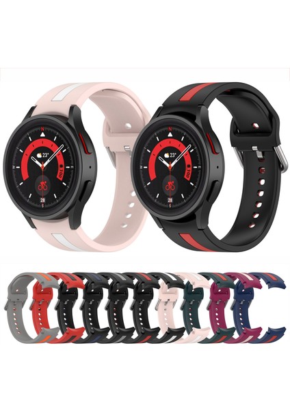 Samsung Galaxy Watch5 / Watch5 Pro Koyu Yeşil Kırmızı Için Silikon Watch Band (Yurt Dışından) modelleri