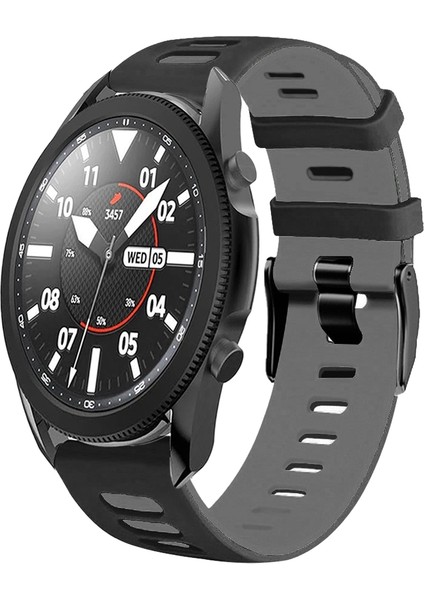 Samsung Galaxy Watch 5 Pro 45MM Siyah+Gri Için Silikon Watch Band (Yurt Dışından)