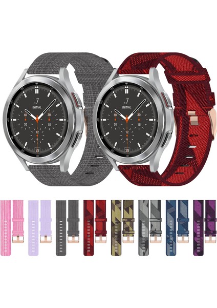 Samsung Galaxy Watch 4 Classic 46MM Gri Için Naylon Dokuma Watch Band (Yurt Dışından)