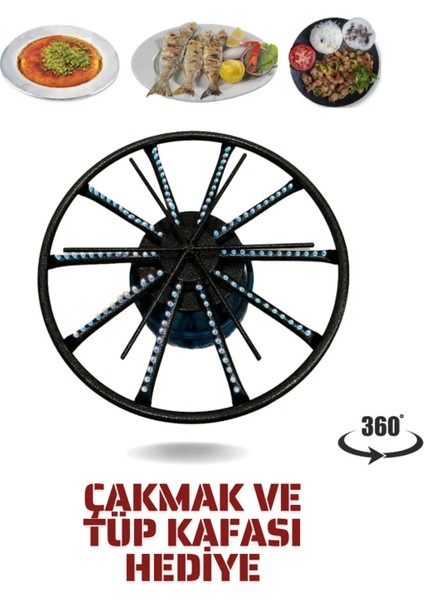 Sülale Boy Nikelaj 45 Cm Döner Başlıklı Portatif Künefe - Kadayıf - Balık - Börek Pişirme Ocağı