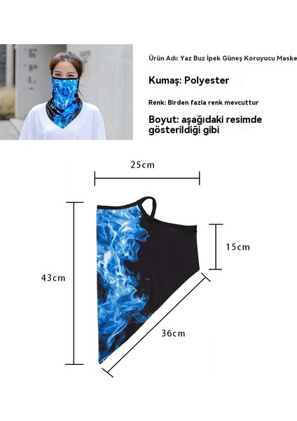 Yaz Açık Hava Bisiklet G01 Buz Ipek Kulağa Monte Güneş Koruma Maskesi (Yurt Dışından)