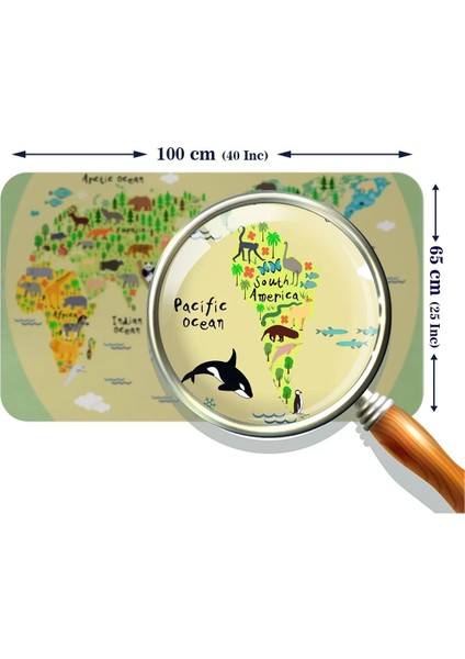 Eğitici Dünya Haritası Dünya Atlası Çocuk ve Bebek Odası Duvar STICKER-60X105-3773 modelleri