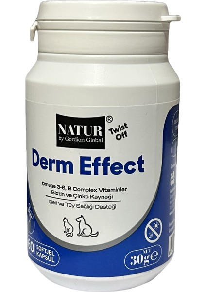 Derm Effect Deri ve Tüy Sağlığı Desteği Kedi ve Köpekler Için 60KAPSÜL