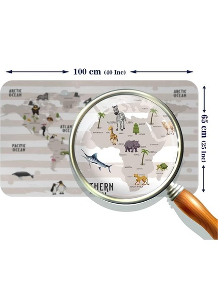 Eğitici Dünya Haritası Dünya Atlası Çocuk ve Bebek Odası Duvar STICKER -60X105-3803