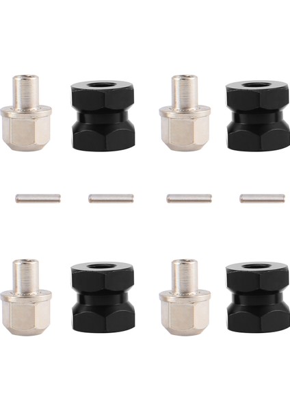 12MM Altıgen Tekerlek Göbeği Adaptörü 12MM Uzatma Kombinasyon Bağlantı Parçası Siyah (Yurt Dışından)