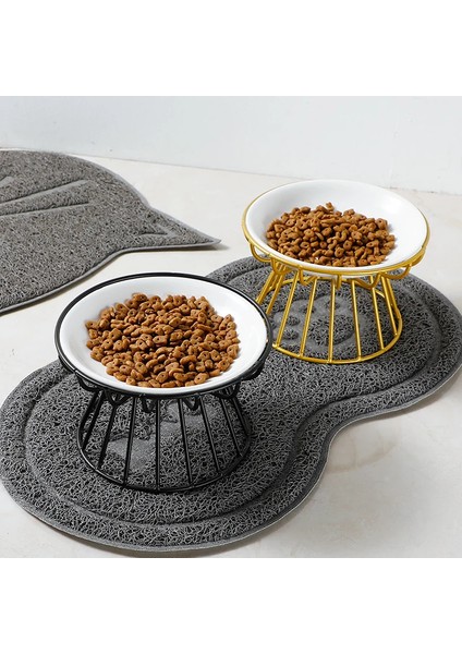 Seramik Yükseltilmiş Evcil Hayvan Kabı Mama Su Ödülleri Kediler ve Köpekler Için Malzemeler Açık Hava Besleme Içme Aksesuarları Köpek Kedi Standı Kabı (Yurt Dışından)