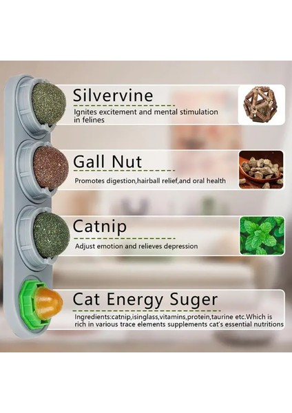 Kedi Nanesi Oyuncakları Silvervine Topları Diş Temizleme Diş Duvarı Ödülleri Ekstra Kedi Enerji Topu Yenilebilir Kediler Yalama Sağlıklı Yavru Kedi Çiğneme (Yurt Dışından)