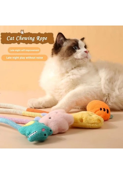 Kedi Tırmalama Ipi Oyuncak Pamuk Ip Isırmaya Dayanıklı Çiğneme Oyuncağı Pençe Pençe Mobilya Koruyucu Tırmalama Oyuncağı Kedi Bulmaca Sevimli Şekil (Yurt Dışından)
