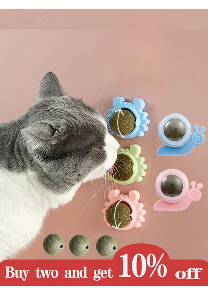 Adet Doğal Kediler Şeker Atıştırmalık Topu Döndürülebilir Oyuncak Kedi Nanesi Saf Kedi Molar Diş Macunu Yenilebilir Bolus Diş Temizleme Isırmaya Dayanıklı Oyuncaklar (Yurt Dışından)