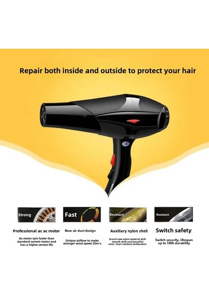 Ev ve Salon Için Güçlü Saç Kurutma Makinesi Saçlara Zarar Vermez Öğrenci Yurtları Için Ideal Büyük Güçlü Elektrikli Saç Kurutma Makinesi (Yurt Dışından) modelleri