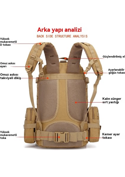 Büyük Kapasiteli Su Geçirmez Depolama Kombinasyonu Sırt Çantası Kamuflaj Seyahat Sporları Açık Hava (Yurt Dışından) modelleri
