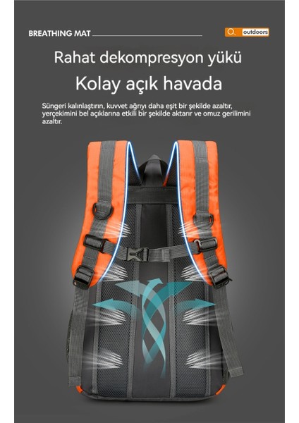 Ultra Hafif Açık Dağcılık Çantası Büyük Kapasiteli Hafif Yürüyüş Fitness Seyahat Çantası Yürüyüş Dağcılık (Yurt Dışından)