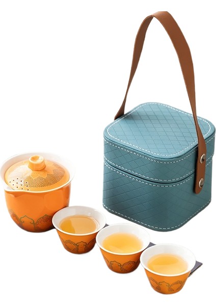 Seyahat Çay Seti Enfes Set Taşınabilir Seramik (Yurt Dışından)