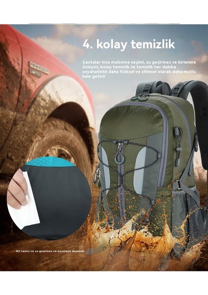 Ultra Hafif Açık Çanta Yürüyüş Su Geçirmez Naylon Kumaş Yansıtıcı Şerit Tasarımı Çift Sırt (Yurt Dışından)