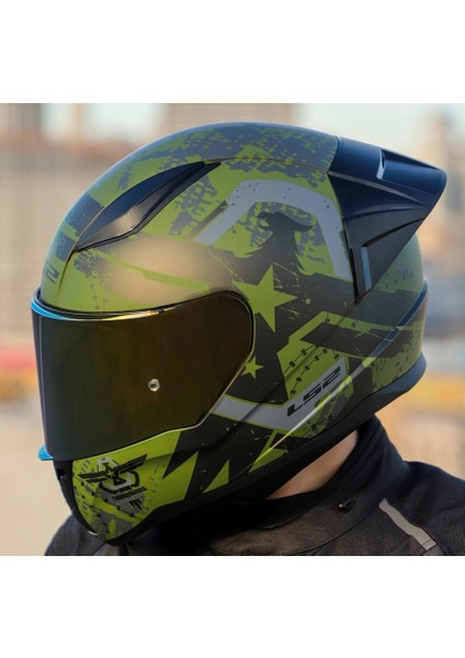 Rapıd Iı Race Thunder Bırds Mat Yeşil Motosiklet Kaskı Gold Camlı modelleri