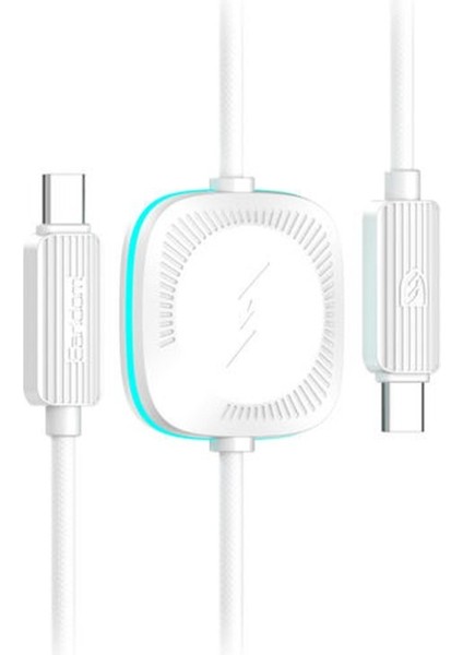Earldom WC42 1.2m 60W Type-C To Type-C ve 2.5W Kablosuz Saat Şarj Çıkışlı 2in1 Pd Hızlı Şarj Kablosu