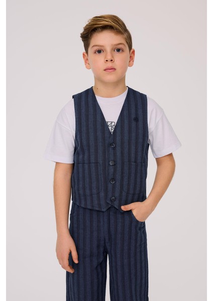 Bg Store Erkek Çocuk Çizgili Yelek