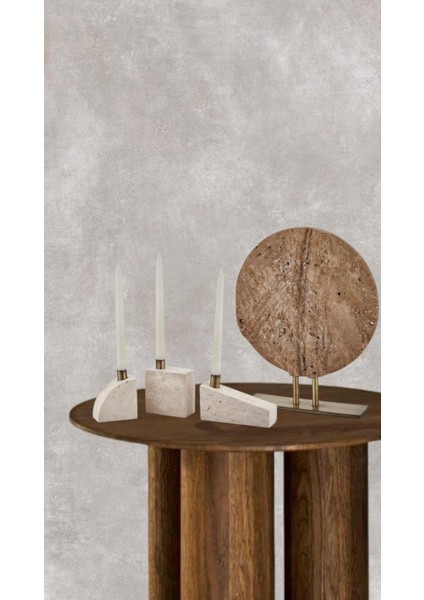 Evza Mermer Embossed Wood Kahverengi Traveten Dekor 8*30*37 cm