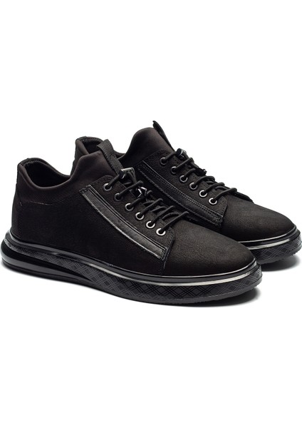 Royal 70819 - Erkek Spor Deri Ayakkabı - Siyah Nubuk - Günlük Kullanım fiyatları