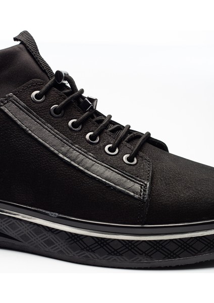 Royal 70819 - Erkek Spor Deri Ayakkabı - Siyah Nubuk - Günlük Kullanım fırsatları