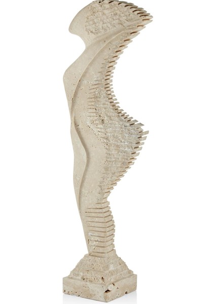 Evza Mermer Volto Dautore Krem Traverten Heykel 13*25*70 cm