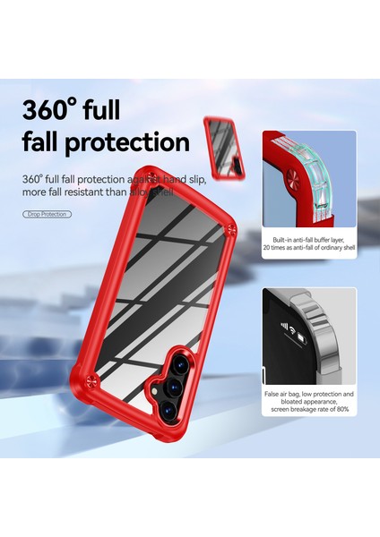 Samsung Galaxy A54 Için Şeffaf Sert Pc Tpu Tampon Telefon Kılıfı - Kırmızı (Yurt Dışından) modelleri
