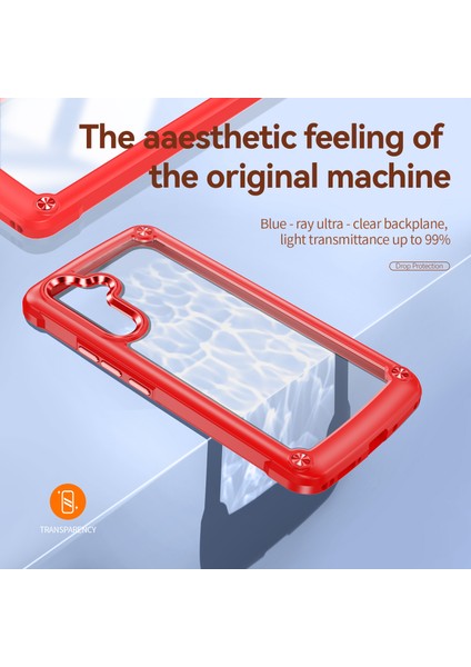 Samsung Galaxy A54 Için Şeffaf Sert Pc Tpu Tampon Telefon Kılıfı - Kırmızı (Yurt Dışından) fırsatları