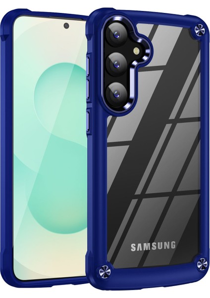 Samsung Galaxy S25 Için Şeffaf Sert Pc Tpu Tampon Telefon Kılıfı - Mavi (Yurt Dışından)