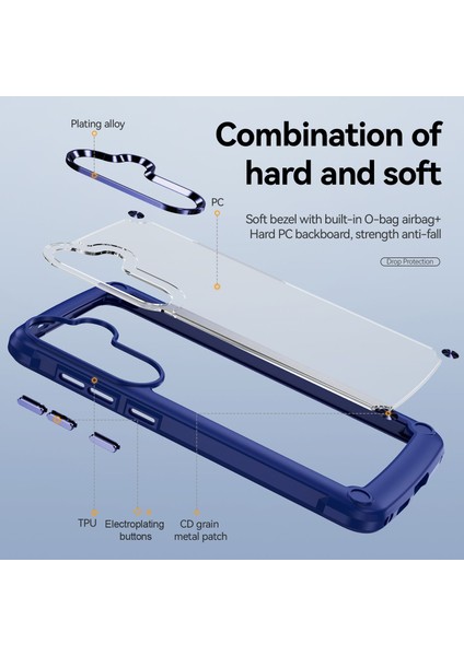 Samsung Galaxy S25 Için Şeffaf Sert Pc Tpu Tampon Telefon Kılıfı - Mavi (Yurt Dışından) modelleri