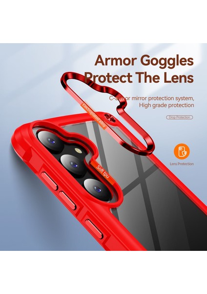 Samsung Galaxy S25 Için Şeffaf Sert Pc Tpu Tampon Telefon Kılıfı - Kırmızı (Yurt Dışından) indirimleri