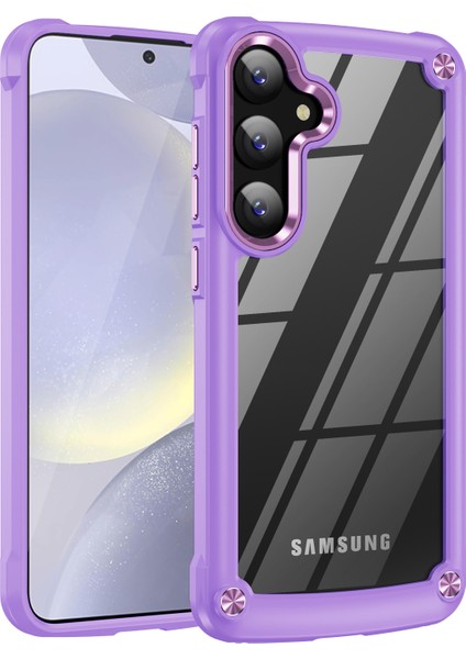 Samsung Galaxy A35 Için Şeffaf Sert Pc Tpu Tampon Telefon Kılıfı - Mor (Yurt Dışından)