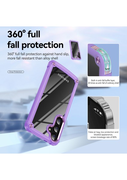 Samsung Galaxy A35 Için Şeffaf Sert Pc Tpu Tampon Telefon Kılıfı - Mor (Yurt Dışından)