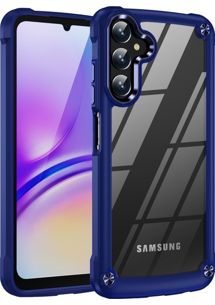 Samsung Galaxy A05S Için Şeffaf Sert Pc Tpu Tampon Telefon Kılıfı - Mavi (Yurt Dışından)