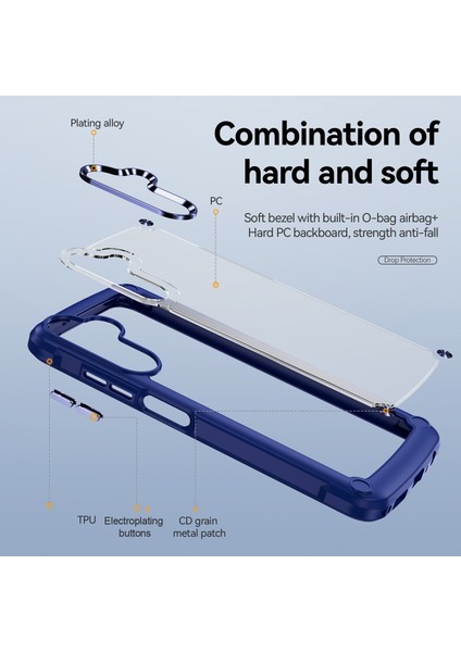 Samsung Galaxy A05S Için Şeffaf Sert Pc Tpu Tampon Telefon Kılıfı - Mavi (Yurt Dışından) modelleri