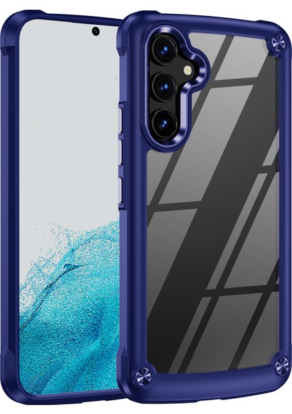 Samsung Galaxy A54 Için Şeffaf Sert Pc Tpu Tampon Telefon Kılıfı - Mavi (Yurt Dışından)